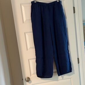 Flax Women's Wide Leg Pants in Navy Blue